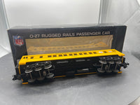 MTH Rugged Rails 33-6239 Pittsburgh Steelers O-27 Madison Coach Car - Pittsburgh Steelers Coach No. O SCALE. Like New