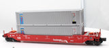 K-Line K- Line K-7765 Southern Pacific Gunderson Husky Stack DTTX W/Containers O SCALE Like New