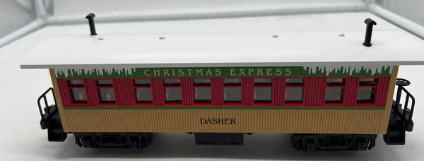 MTH Railking 30-4141A CHRISTMAS EXPRESS DASHER OVERTON PASSENGER COACH CAR O SCALE Like New