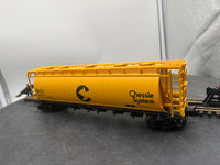 Atlas 6332-4 ACF 6 BAY CYLINDRICAL HOPPER - Chesapeakea & OHIO  Chessie #835040 3 RL  O SCALE Like New
