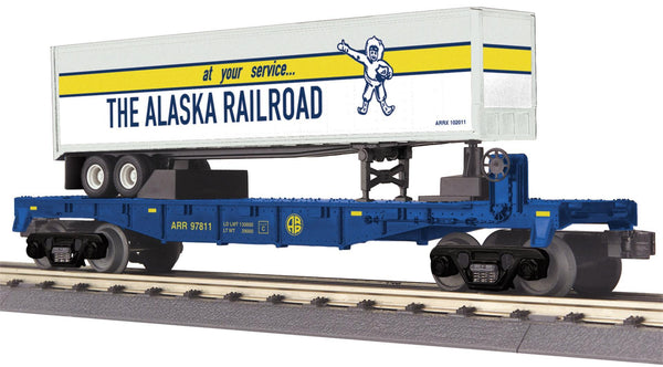 MTH Railking 30-76427 Alaska RailKing Flat Car w/40' Trailer Scale O SCALE NEW