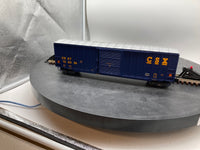 Atlas 2001003-4 CSX Box Car TRAINMAN Blue/Yellow O Scale NEW Damaged Box