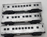 Lionel Postwar 2432 2435 2436 Set of 3 Passenger Cars O SCALE Used No Box as is