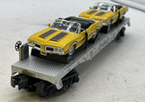 MTH Railking 30-7693 Auto Transportation Flat Car w/ 2 Ertl Cutless Olds 1970s 442 cars O SCALE Like New