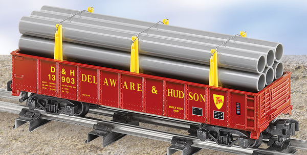 Lionel American Flyer AF 6-48541 Delaware & Hudson Gondola with Pipe Load S SCALE Like New