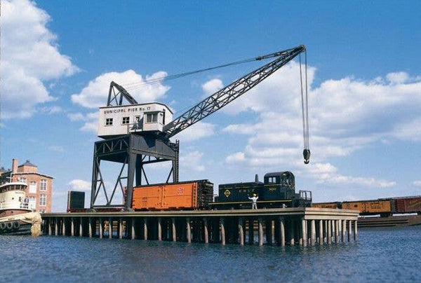 Walthers 933-3067 Pier & Traveling Crane -- Kit - Pier: 12-5/8 x 5-3/4 x 1-1/2"; Crane: 4 x 4 x 9-1/8" HO Scale NEW