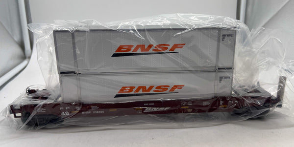 MTH Railking 30-4206c BNSF Husky Stack Car w/ ETD 238590 O SCALE Like New
