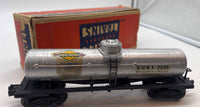 Lionel 2555 Postwar Sunoco Metal Tank Car O SCALE Used Excellent Damaged Box
