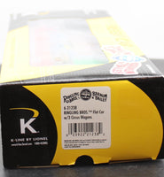 Lionel K-Line 6-21238 Ringling Bros Flatcar w/3 Circus Wagons O SCALE Like New