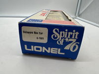 Lionel 6-7601 - Spirit of '76 State of Delaware box car train O SCALE Like New