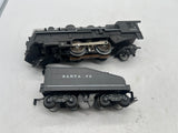 MARX TRAIN 666 1666 Locomotive and tender gray santa fe O SCALE Used Excellent No Boxas is