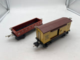 Lionel Tinplate set of 2 remake freight cars 2652 2655 Reefer and Gondola (gondola missing coupler housing black piece) O SCALE Used No Box