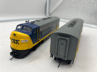 Walthers 910-9939 EMD F7 A-B Set - Standard DC -- CSX Transportation #116, 119 (YN2; gray, blue, yellow) (2 PCS ) HO SCALE Like New