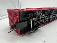 Atlas 7550 ATLAS BURLINGTON DECORATED ACF 60' D.D. AUTO PARTS BOX CAR 2 rail O SCALE WEATHERED (custom decorated) AS IS Used