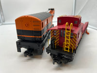 MTH 20-98388, 20-98391 Bessemer & Lake Erie O Scale Crane Car and Crane Tender -  (Set of 2) (Tender has broken piece) O Scale Used Excellent as is