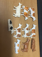 Set of 10 Approx. O Scale Cows Brown, White, Spotted  Used Excellent No Box