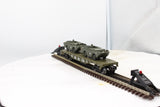 MTSI USAX-39163 Flat Car w/2 Amphibious ARMY Vehicles O SCALE Like New Damaged Box