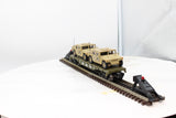 Model Train Sales Inc. DODX-39603  Military Flat Car W/2 M.P. Hummers O SCALE Like New