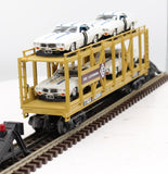 MTH Railking 30-76095 Erie Lackawanna Auto Carrier Flat Car w/(4) Pontiac Firebirds O SCALE Like New