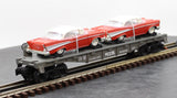 MTH RailKing 30-7610 Flat Car with '57 Chevys O SCALE Like New