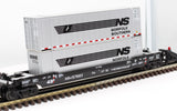 MTH Railking 30-76009 Norfolk Southern Husky Stack Car O SCALE Like New