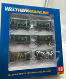 Walthers 910-58151 CHICAGO & NORTH WESTERN CNW 24' Michigan Taconite Ore Car Set of 6 HO Scale NEW
