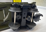 MTH Railking 30-76042 Army Flat Car w/ Cargo TrucksO SCALE Like New
