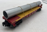 Lionel C-91025 ATSF Flatcar with created pipe load O SCALE Used No Box