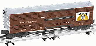 Lionel 6-19560 NORTHERN PACIFIC BI-LEVEL STOCK CAR PIG PALACE #6356 O SCALE NEW