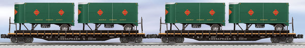 Lionel 6-21897 RAILWAY EXPRESS AGENCY PS-4 FLATCAR WITH PIGGYBACK TRAILERS 2-PACK O SCALE NEW