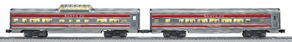 Lionel 6-25446 SANTA FE "SUPER CHIEF" ALUMINUM STREAMLINED PASSENGER CAR 2-PACK O SCALE NEW