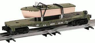 Lionel 6-26027 O27 FLAT CAR W/US ARMY BOAT Military O SCALE NEW