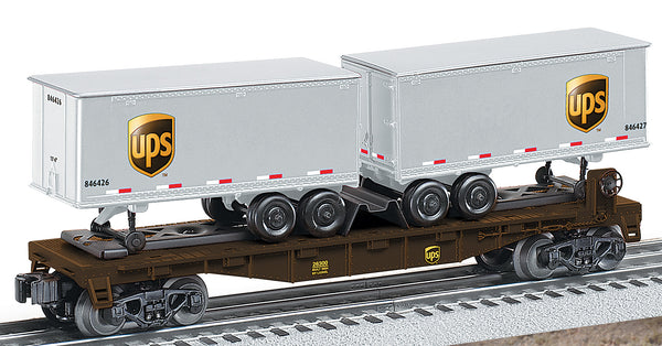 Lionel 6-26300 UPS&REG; O27 FLAT CAR W/2 TRAILERS O SCALE NEW