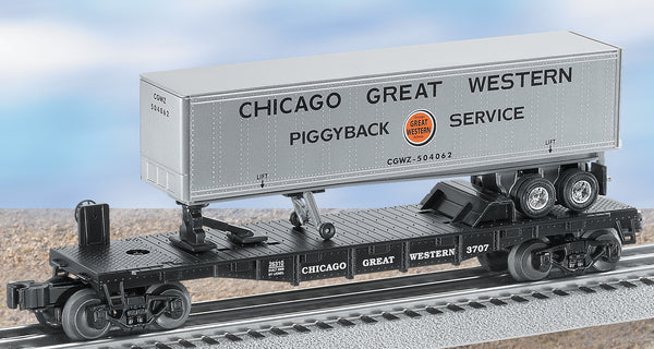 Lionel 6-26310 CHICAGO GREAT WESTERN O27 FLAT CAR W/TRAILER O SCALE NEW