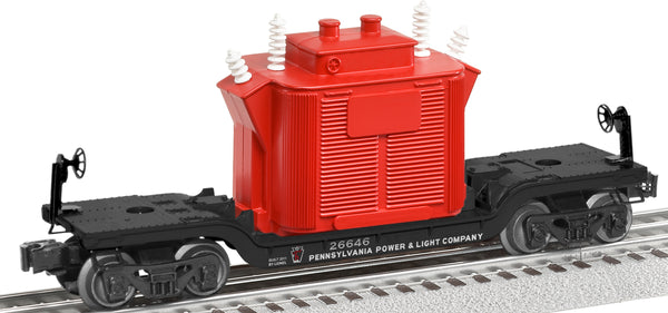 Lionel 6-26646 PENNSYLVANIA POWER & LIGHT DEPRESSED-CENTER O27 FLAT CAR W/TRANSFORMER O SCALE NEW