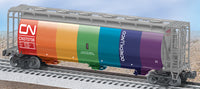 Lionel 6-27169 CANADIAN NATIONAL 3-BAY CYLINDRICAL HOPPER #370708 O SCALE Like New