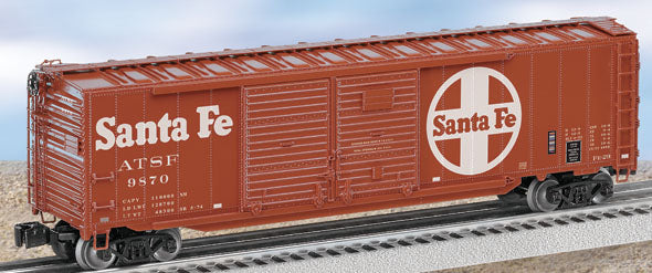 Lionel 6-27218 ATSF, ATCHISON, TOPEKA, AND SANTA FE DOUBLE-DOOR BOXCARS WITH END DOORS #9870 O SCALE NEW