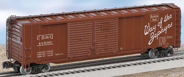 Lionel 6-27221 CHICAGO, BURLINGTON & QUINCY DOUBLE-DOOR BOXCAR WITH END DOORS #48500 O SCALE NEW