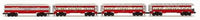 Lionel 6-29081 SANTA FE BABY MADISON PASSENGER CAR 4-PACK (RED) O SCALE NEW