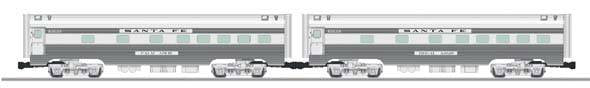 Lionel 6-29152 SANTA FE "SUPER CHIEF" ALUMINUM STREAMLINED PASSENGER CAR 2-PACK O SCALE NEW