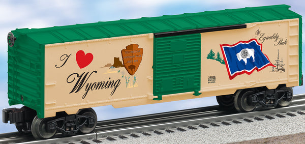 Lionel 6-29936 I LOVE WYOMING BOXCAR O SCALE NEW