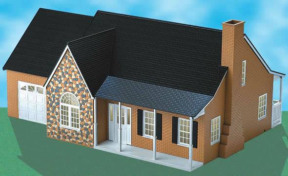 Lionel 6-34111 LIONELVILLE DELUXE FIELDSTONE HOUSE O SCALE NEW