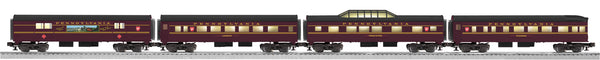 Lionel 6-35193 PENNSYLVANIA PRR STREAMLINER 4-PACK passenger car set  --Pittsburgh local (Three Rivers, Duquesne, Carnegie) limited edition O SCALE NEW