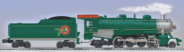 Lionel 6-38626 HOLIDAY RAILROAD 2-8-2 MIKADO JR (GREEN) #25 limited O SCALE Used AS IS
