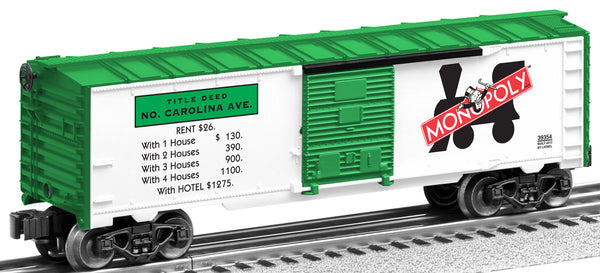 Lionel 6-39354 MONOPOLY&REG; NORTH CAROLINA BOXCAR O SCALE NEW