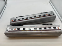 K-Line k-4618a Canadian Pacific CP Aluminum Passenger cars 15" 2 pack w/ streamlighting O SCALE Like New