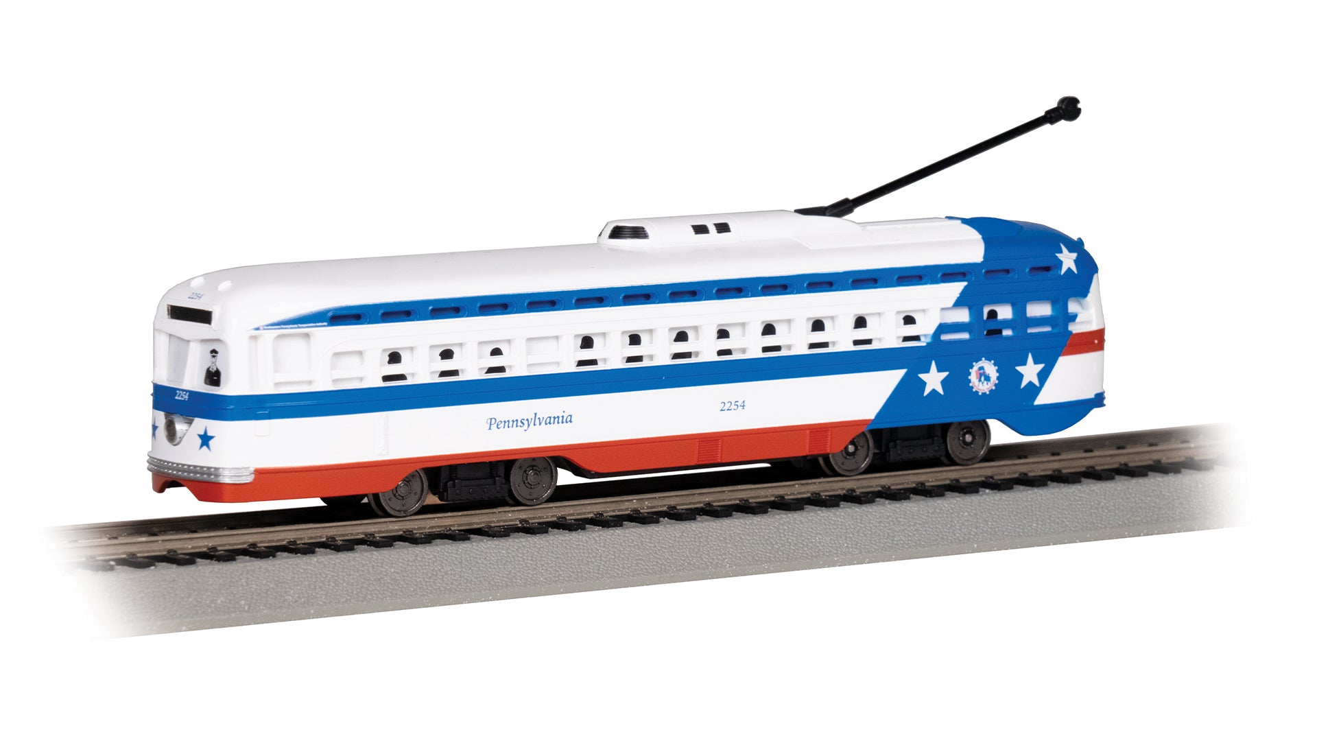 Bachmann 60512 PCC STREETCAR - SEPTA #2254 (BICENTENNIAL) HO SCALE lim