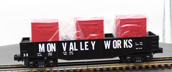 MTH 30-4159B RAILKING Mon Valley Works Gondola with (3) LCL Containers O SCALE Like New