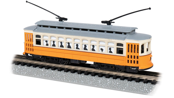 Bachmann 61089 BRILL TROLLEY - ORANGE CREAM & GRAY N SCALE NEW