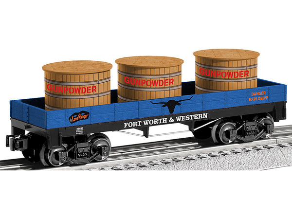 Lionel 6-26687 LONE RANGER GONDOLA WITH GUNPOWDER VATS O SCALE Like New